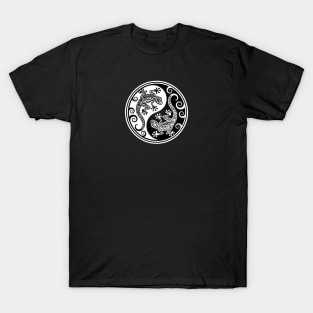 White and Black Yin Yang Geckos T-Shirt